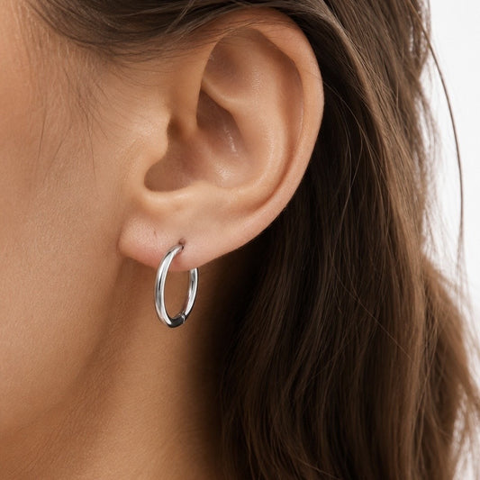 BOUCLES D’OREILLES ANNEAUX ARGENTÉS