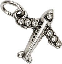 Charms avion argenté en acier inoxydable – Moyen