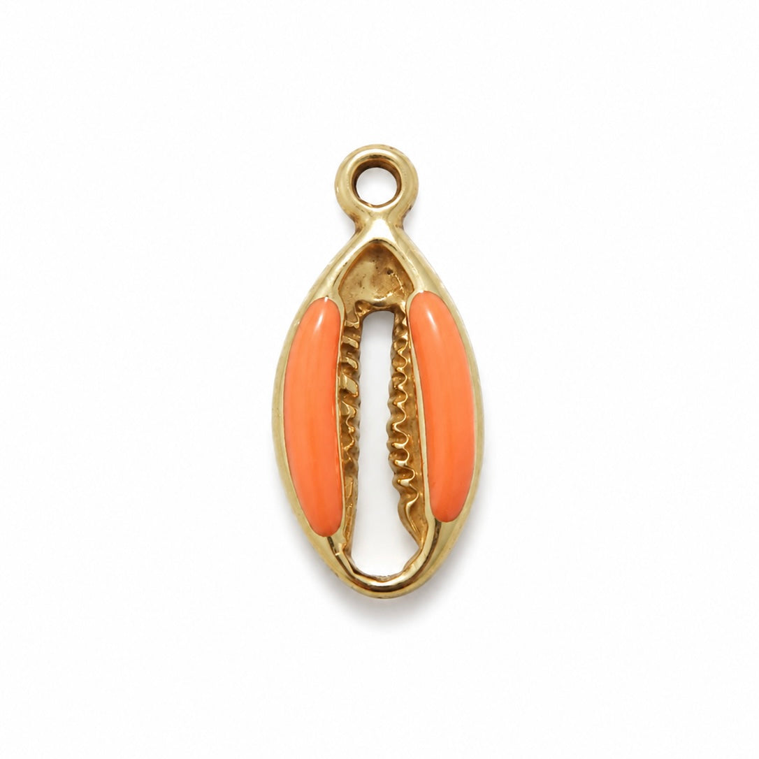 Charms coquillage orange