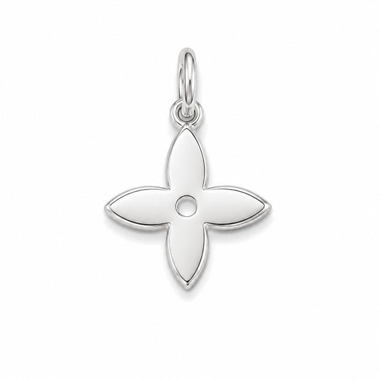 Charms Trèfle Argenté en acier inoxydable – bijou fait main Suisse