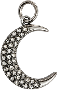 Charms lune argenté acier inoxydable – Moyen