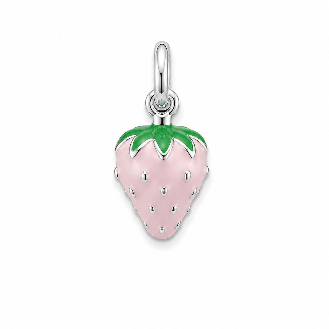 Charms fraise argenté