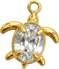 Charms Tortue en acier inoxydable – bijou fait main Suisse