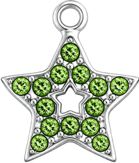 Charms Étoile Verte et Argenté en acier inoxydable – bijou fait main Suisse