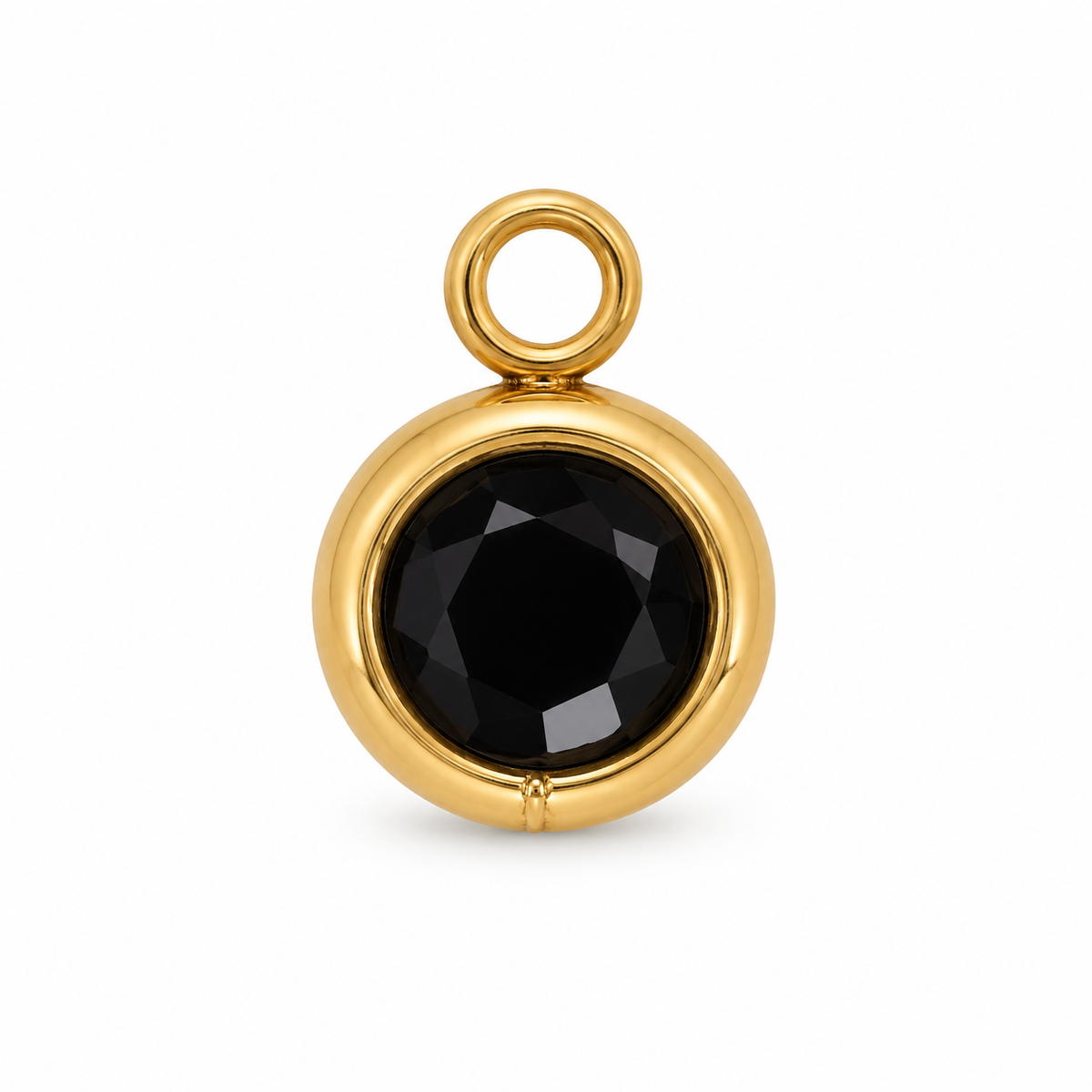 Charms Strass noir en acier inoxydable – Mini