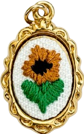 Charms Broderie en acier inoxydable – bijou fait main Suisse