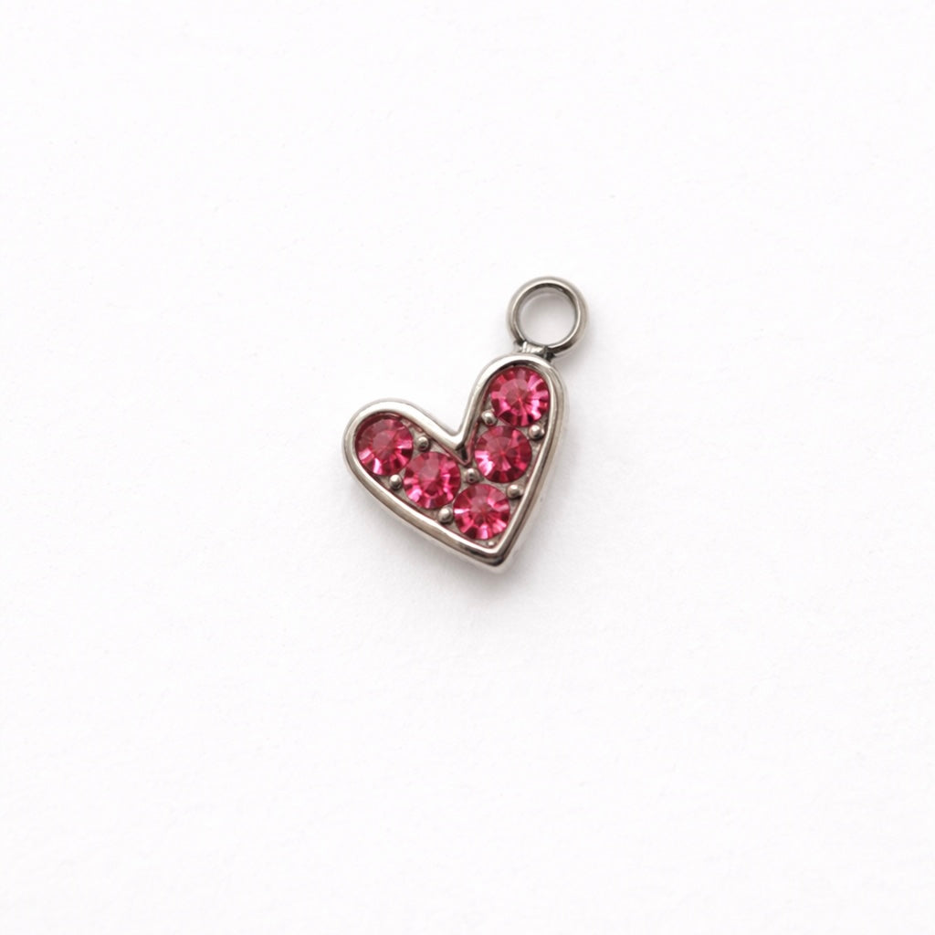 Charms petit cœur rose
