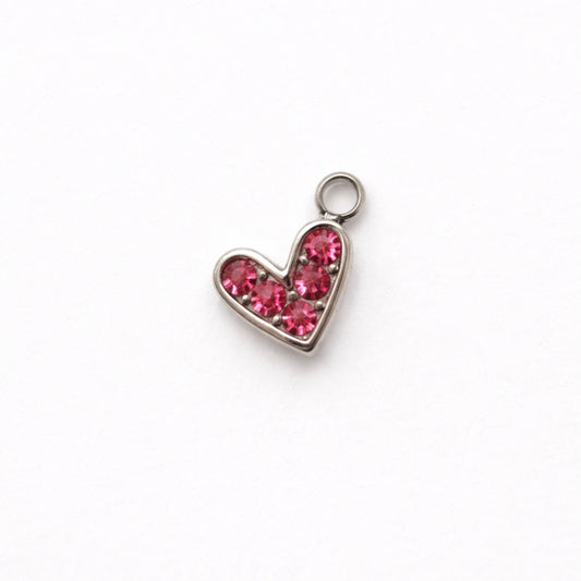 Charms petit cœur rose