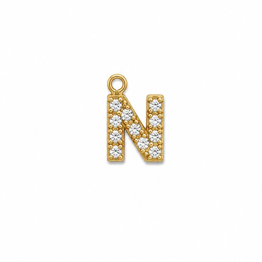 Charms lettre N en acier inoxydable – bijou fait main Suisse