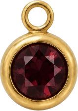 Charms strass bordeaux en acier inoxydable – Mini