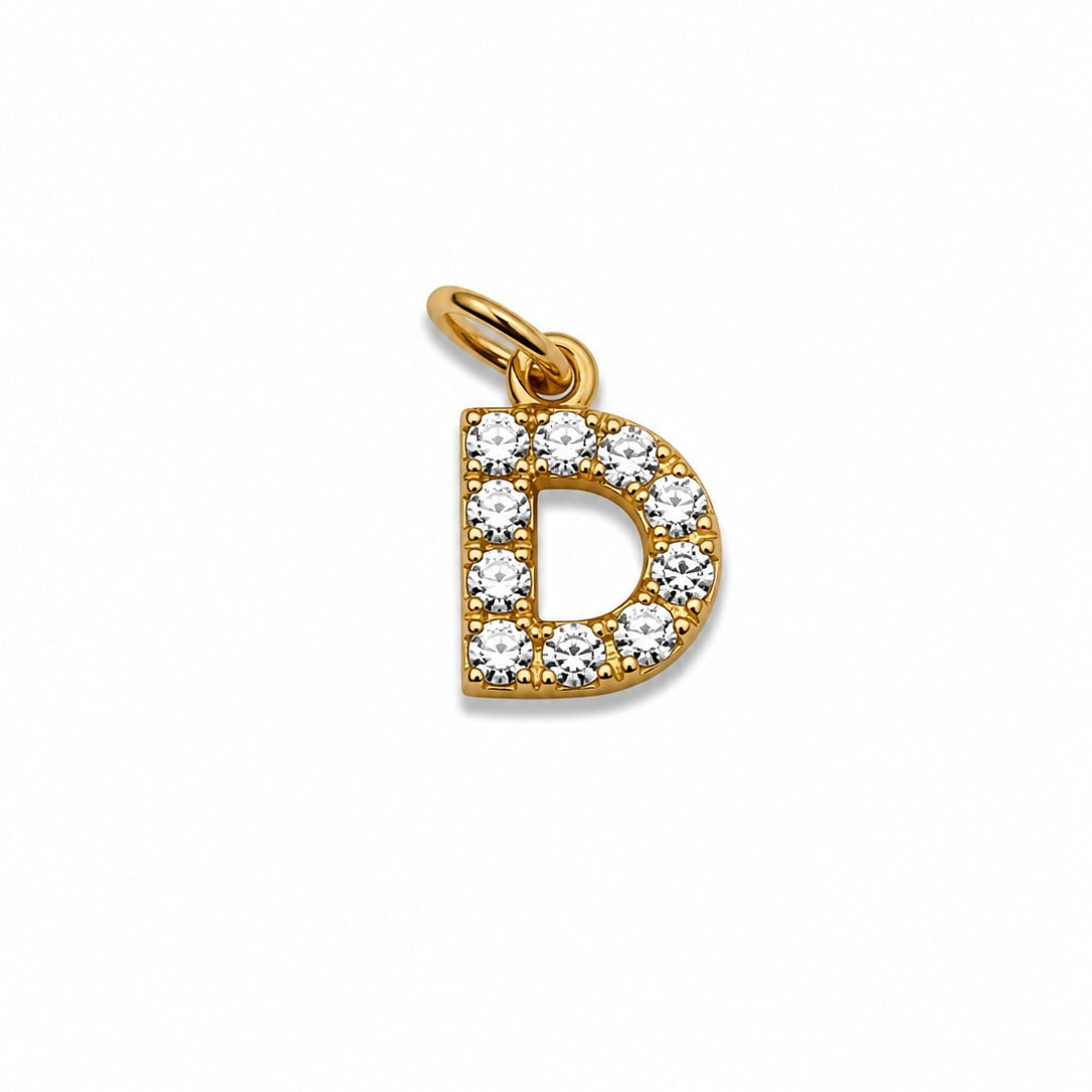 Charms lettre D en acier inoxydable – bijou fait main Suisse