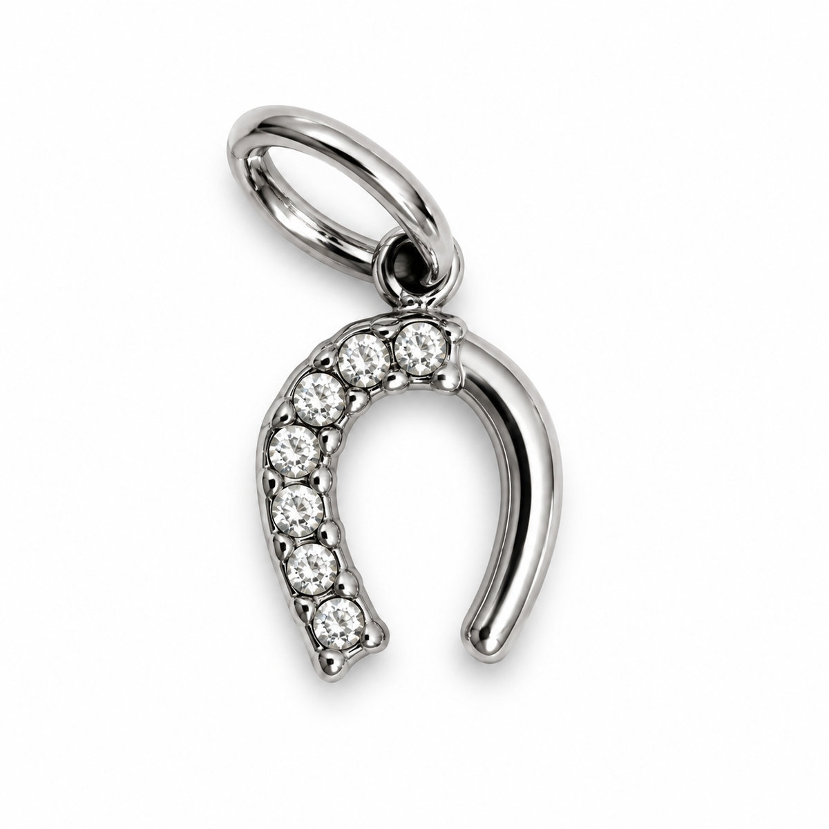 Charms fer à cheval argenté en acier inoxydable – Petit