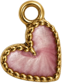 Charms coeur rose en acier inoxydable – Mini