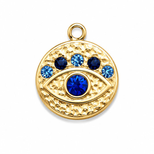 Charms Œil Bleu en acier inoxydable – bijou fait main Suisse
