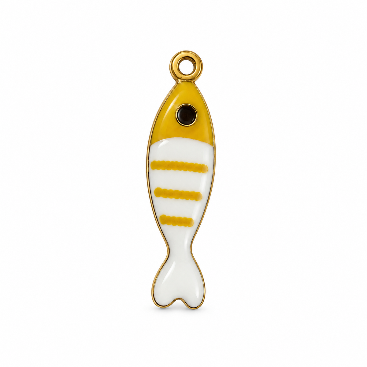 Charms poisson jaune en acier inoxydable – Petit
