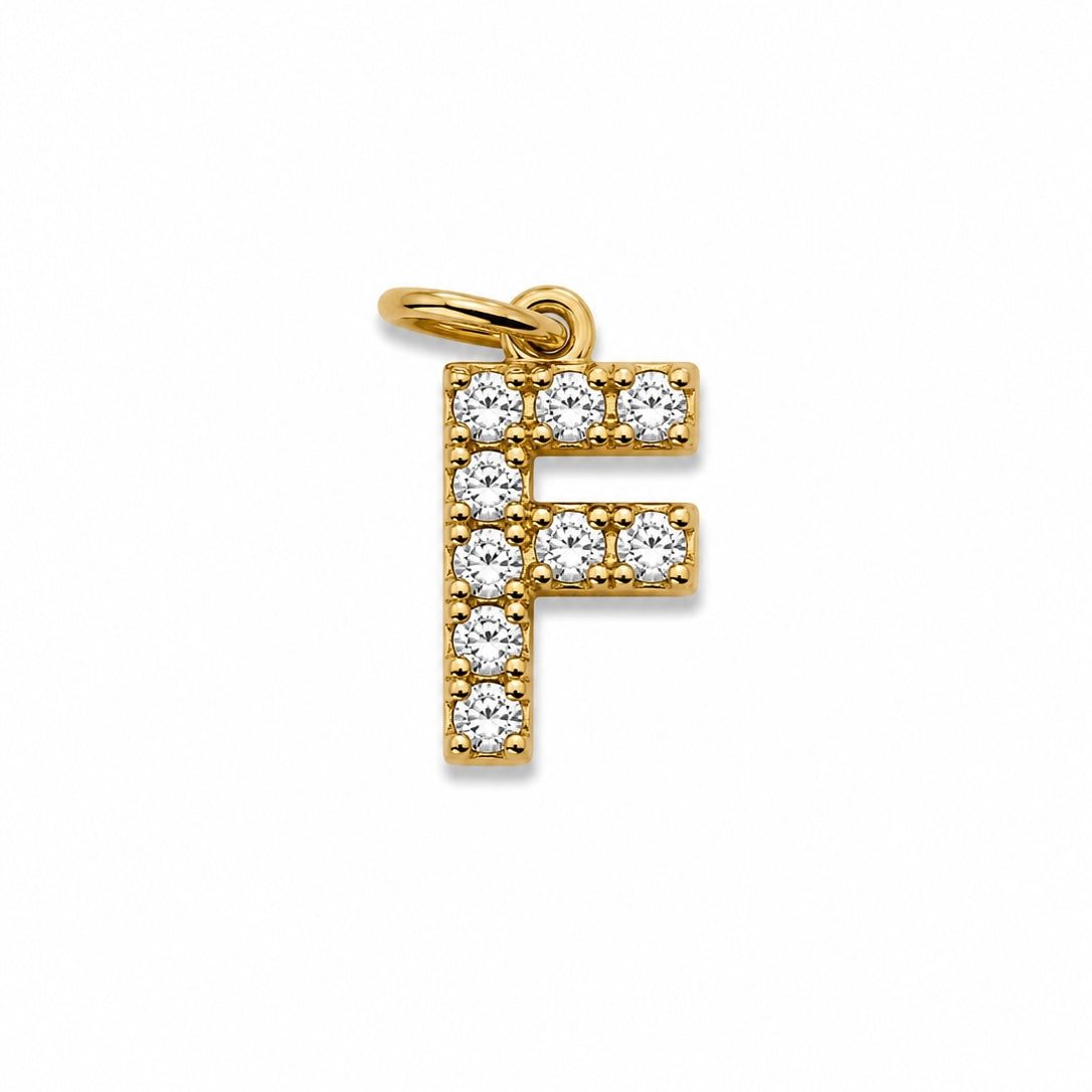 Charms lettre F en acier inoxydable – bijou fait main Suisse
