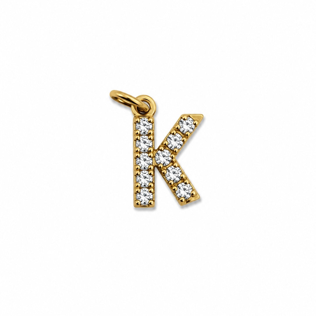 Charms lettre K en acier inoxydable – bijou fait main Suisse