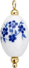 Charms Porcelaine en acier inoxydable – bijou fait main Suisse