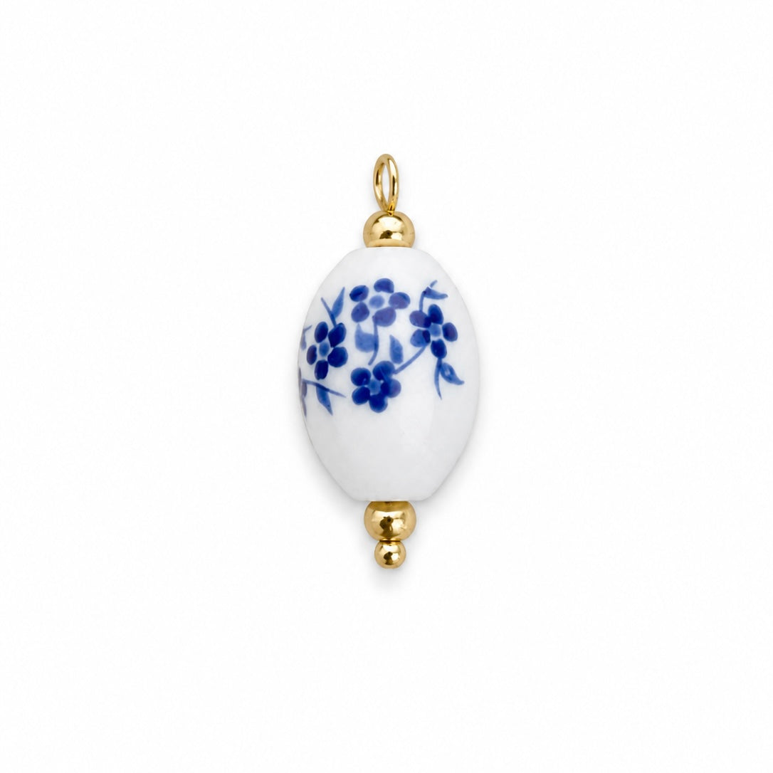 Charms Porcelaine en acier inoxydable – bijou fait main Suisse