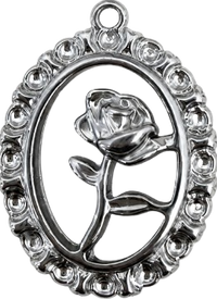 Charms fleur argenté en acier inoxydable – bijou fait main Suisse