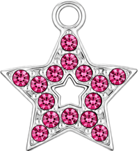 Charms Étoile Rose Argenté en acier inoxydable – bijou fait main Suisse