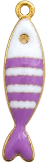 Charms poisson violet en acier inoxydable – bijou fait main Suisse