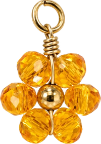 Charms fleur orange en acier inoxydable – Petite