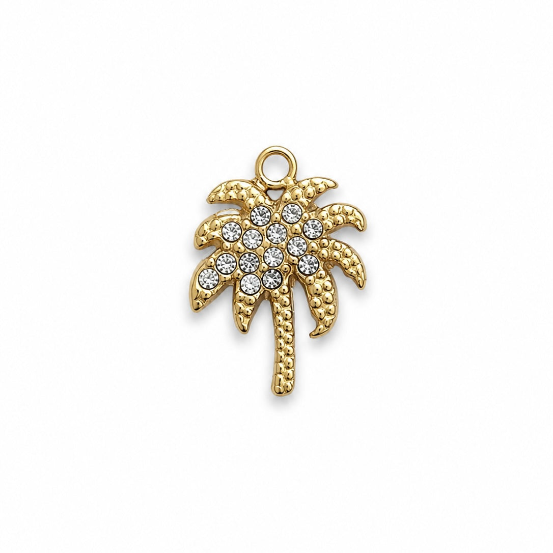 Charms palmier en acier inoxydable – bijou fait main Suisse