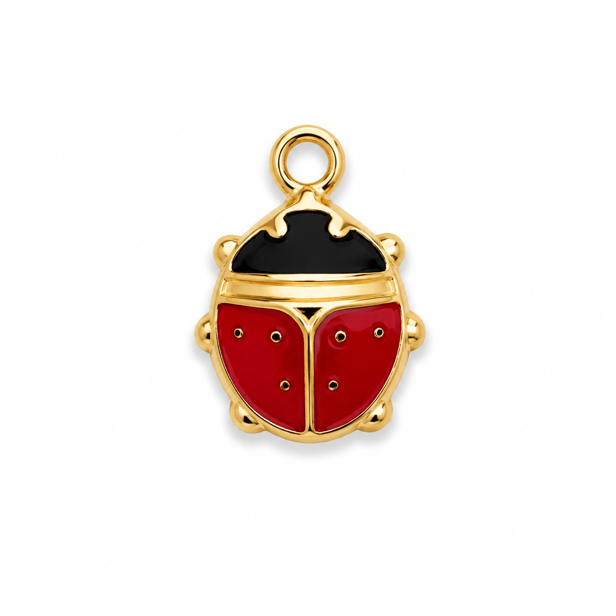 Charms Coccinelle  en acier inoxydable – bijou fait main Suisse