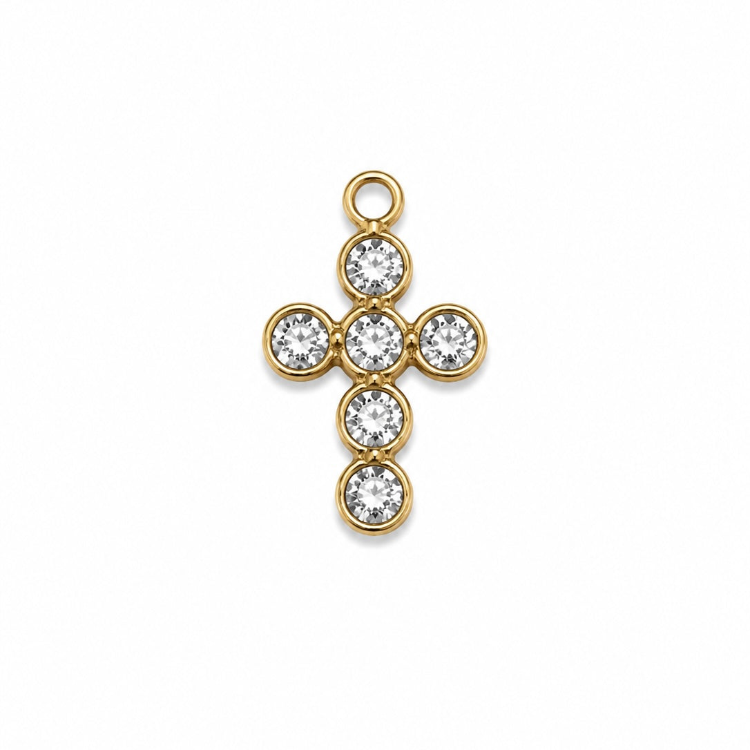 Charms petite croix en acier inoxydable – bijou fait main Suisse