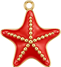 Charms Étoile de Mer Rouge en acier inoxydable – bijou fait main Suisse