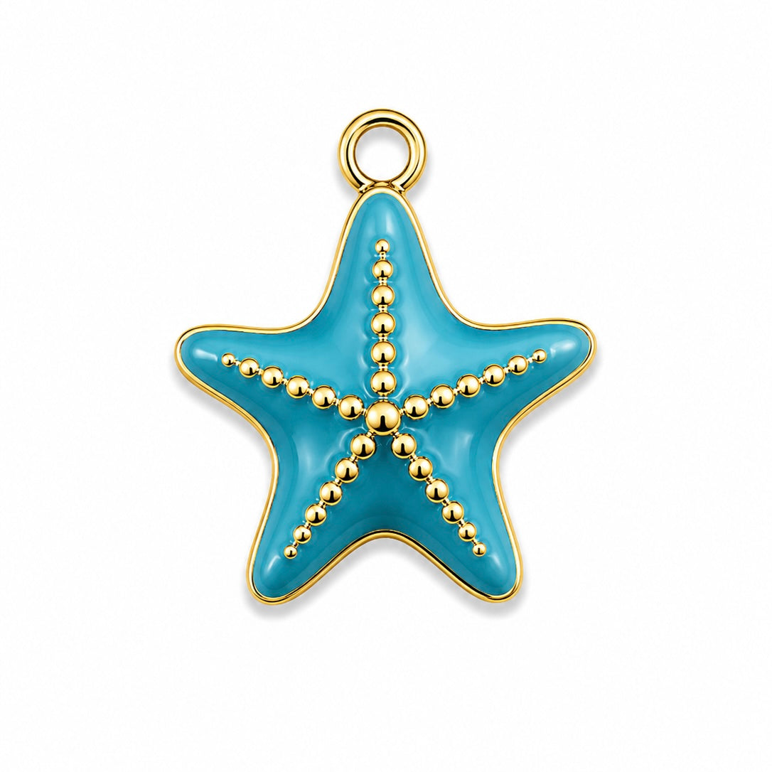 Charms Étoile de Mer Bleu en acier inoxydable – bijou fait main Suisse
