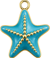 Charms Étoile de Mer Bleu en acier inoxydable – bijou fait main Suisse