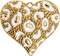 Charms coeur léopard en acier inoxydable – Grand