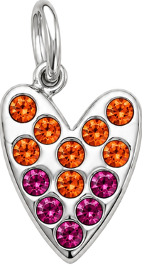 Charms coeur à strass argenté