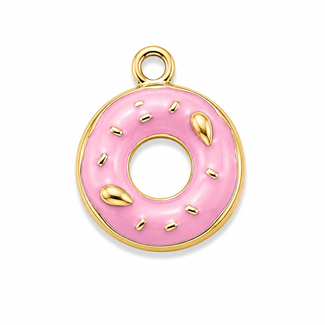 Charms Donut Rose en acier inoxydable – bijou fait main Suisse