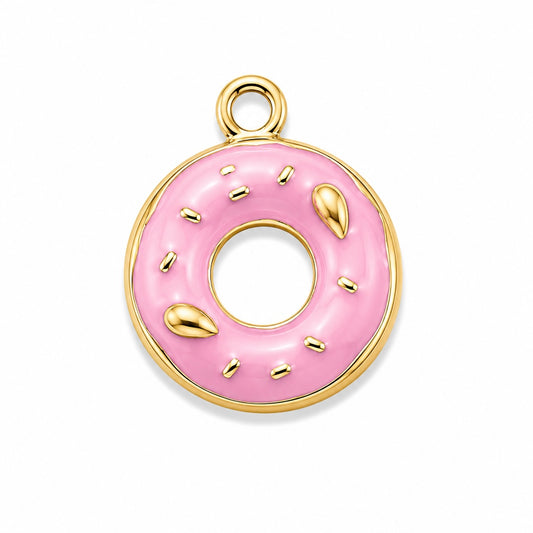 Charms Donut Rose en acier inoxydable – bijou fait main Suisse