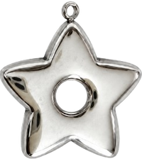 Charms étoile argenté en acier inoxydable – Moyen