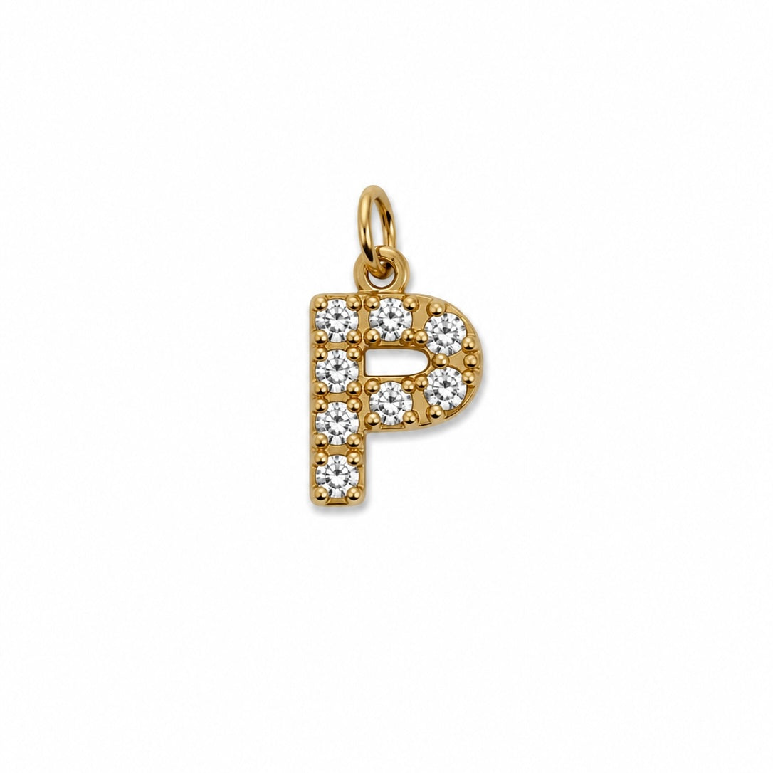 Charms lettre P en acier inoxydable – bijou fait main Suisse