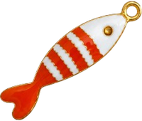 Charms poisson orange en acier inoxydable – bijou fait main Suisse