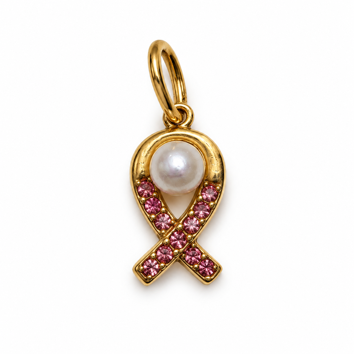 Charms Octobre rose doré acier inoxydable – Petit