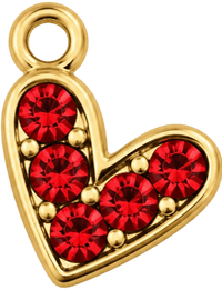 Charms Petit Cœur Rouge en acier inoxydable – bijou fait main Suisse