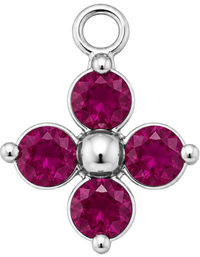 Charms trèfle rose argenté