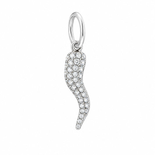 Charms Piment à Strass Argenté en acier inoxydable – bijou fait main Suisse
