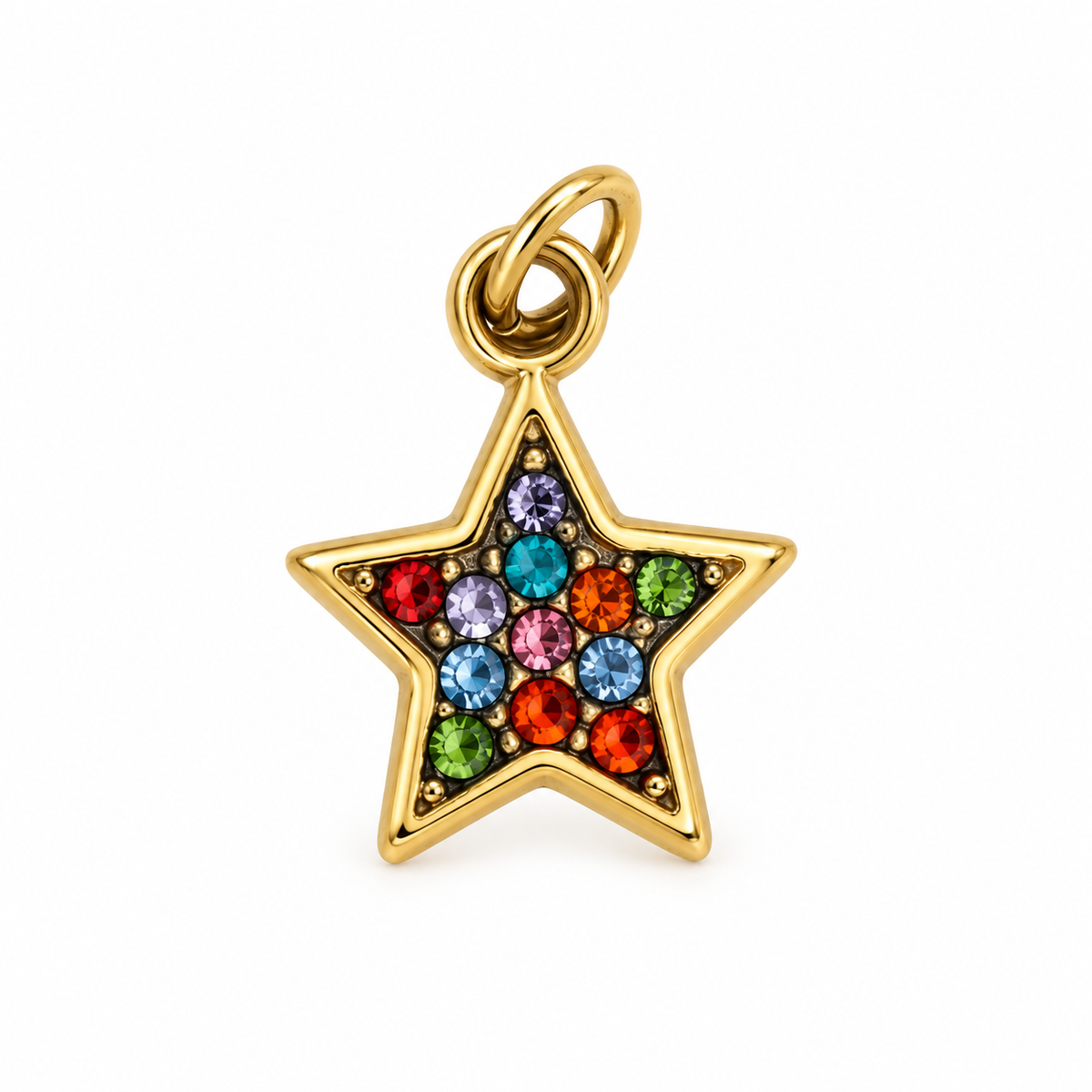 Charms étoile coloré en acier inoxydable – Petit