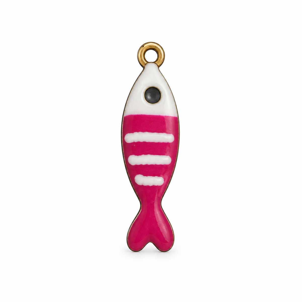 Charms poisson rose en acier inoxydable – Petit
