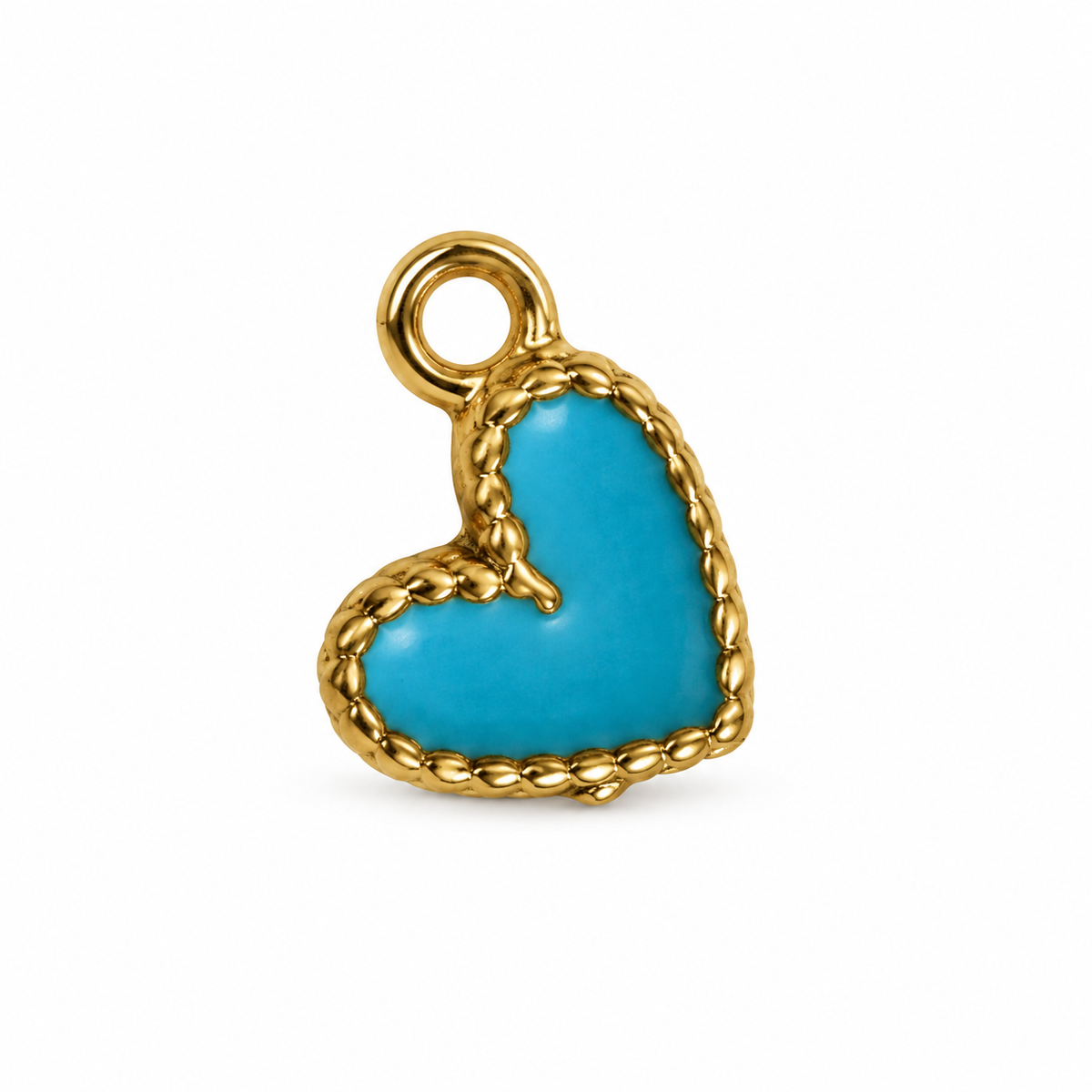 Charms coeur bleu en acier inoxydable – Petit