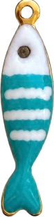 Charms poisson turquoise en acier inoxydable – bijou fait main Suisse