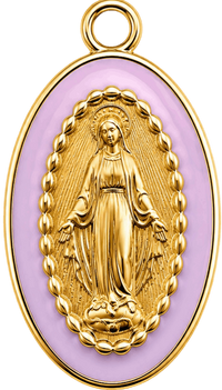 Charms Petite Vierge Rose en acier inoxydable – bijou fait main Suisse