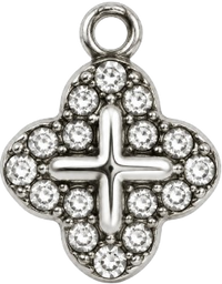 Charms trèfle argenté en acier inoxydable – Petit